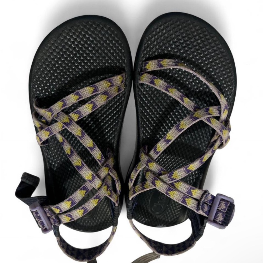 Black and Purple Strappy Sandals